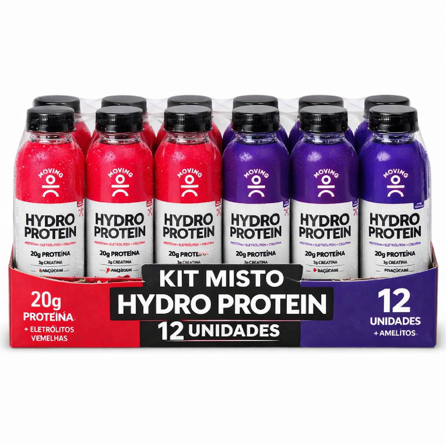 Kit Misto Moving Hydro Protein 20g F Vermelhas + 6 Uva 500ml