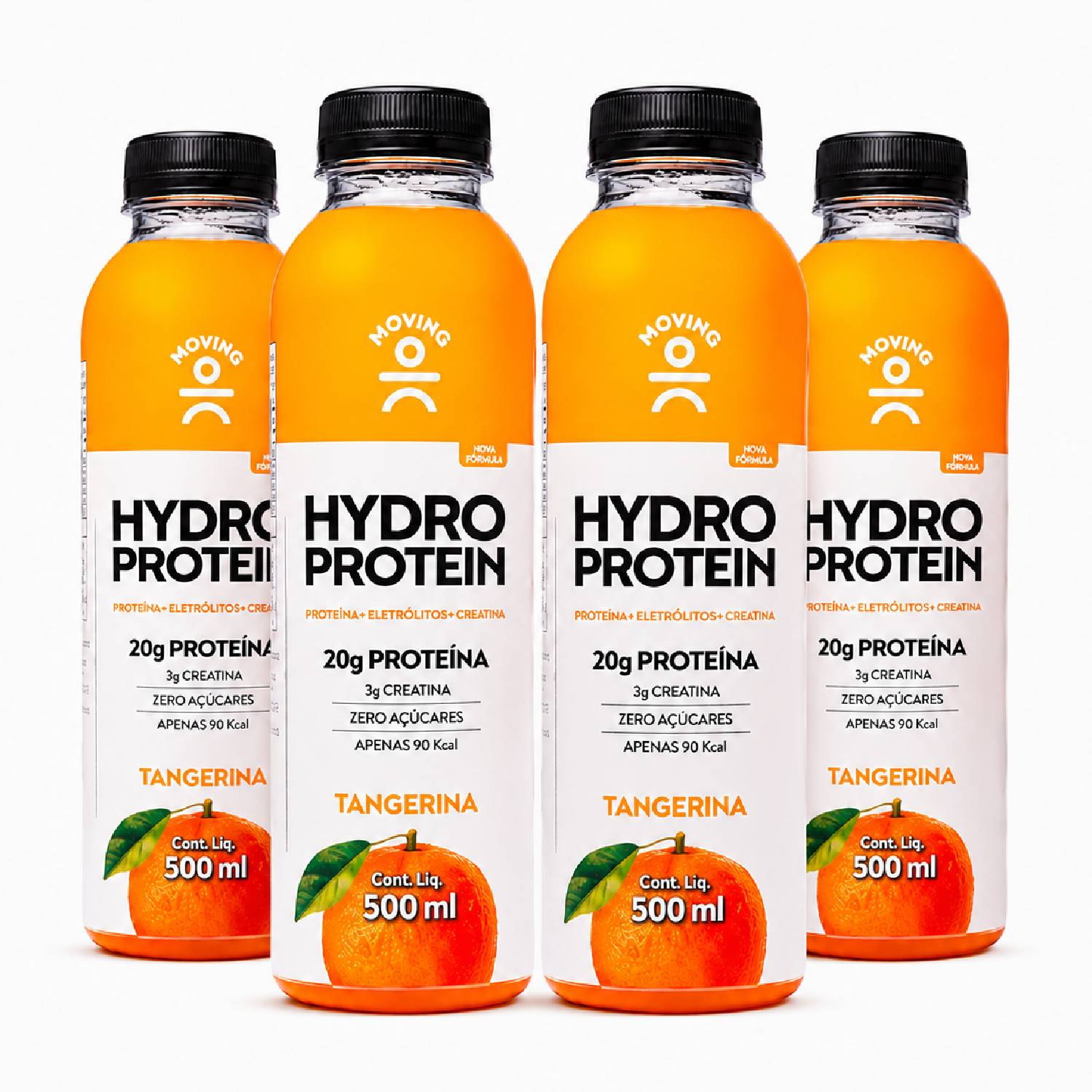 Kit 4 Bebida MOVING Hydro Protein 20g Tangerina Zero 500ml