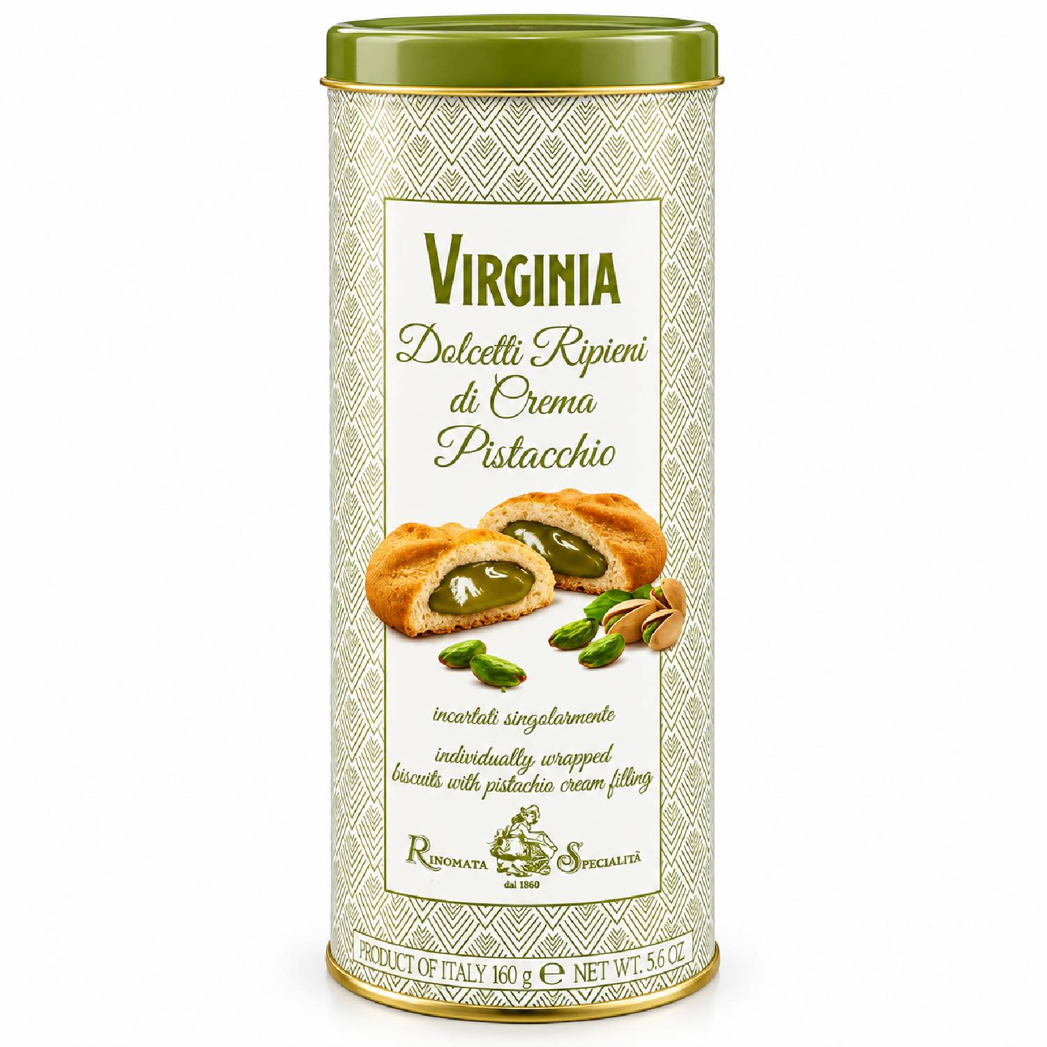 Biscoito Virginia Recheado Creme de Pistache 160g