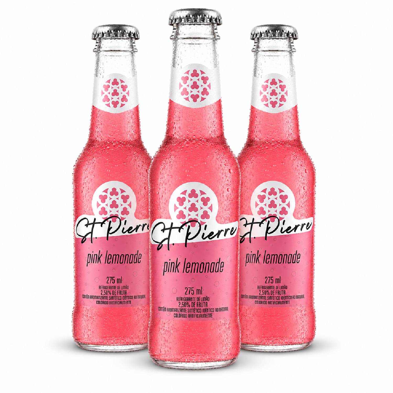 Kit 3 Refrigerante Pink Lemonade ST PIERRE L Neck 275ml