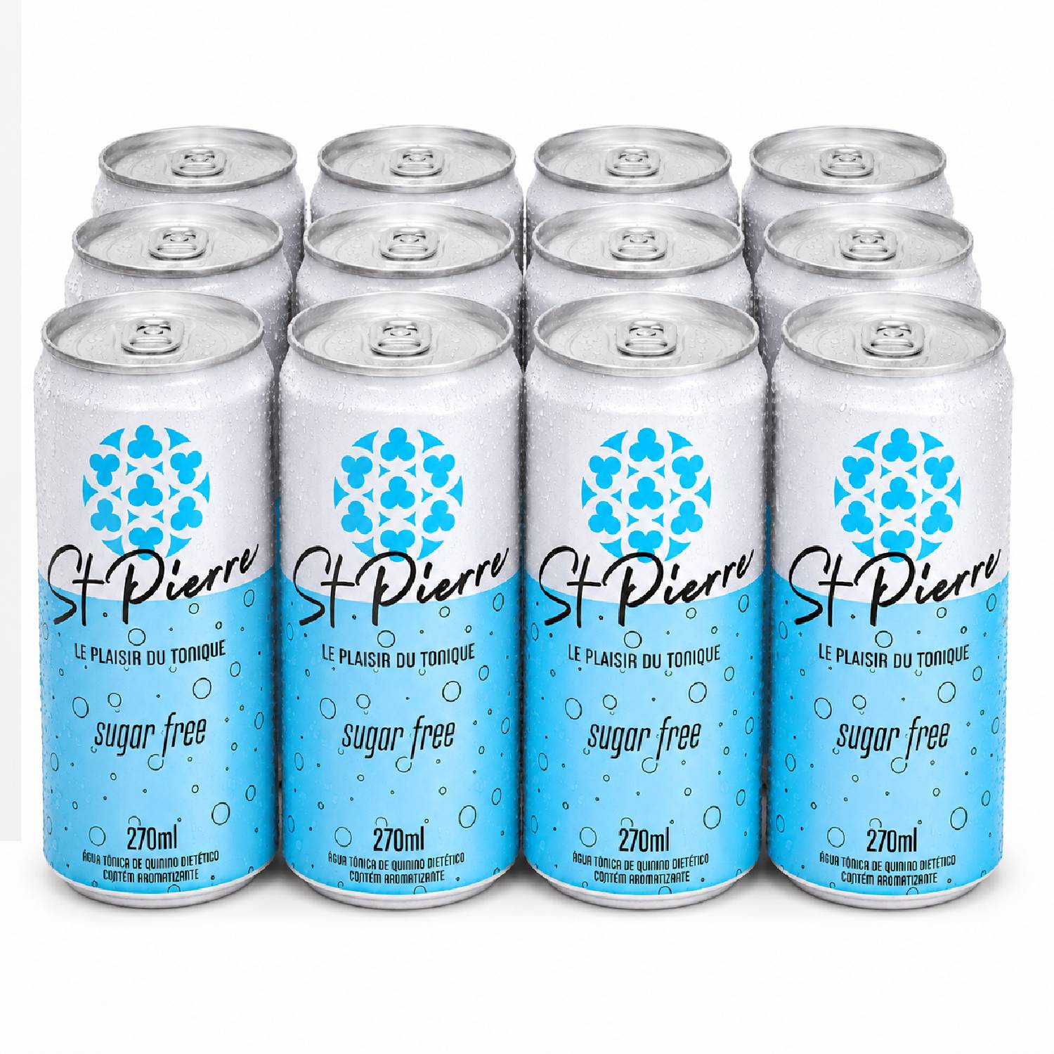 Kit 12 Água Tônica ST PIERRE Sugar Free 270ml Lata