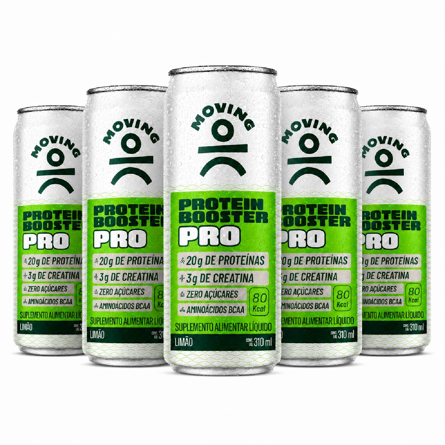 Kit 5 Bebida Protein Booster MOVING PRO LIMÃO 310ml