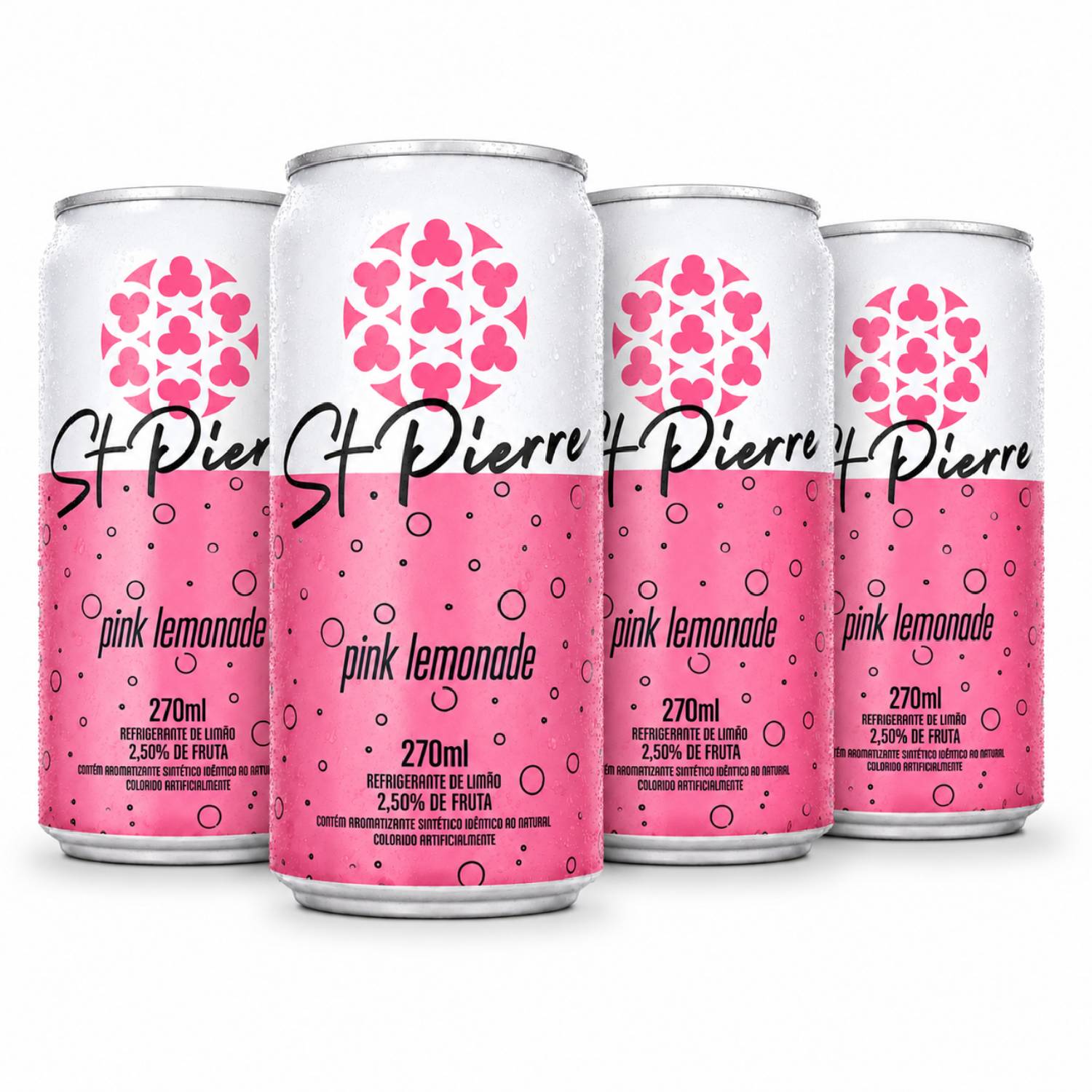 Kit 4 Refrigerante Pink Lemonade St PIERRE Lata 270ml