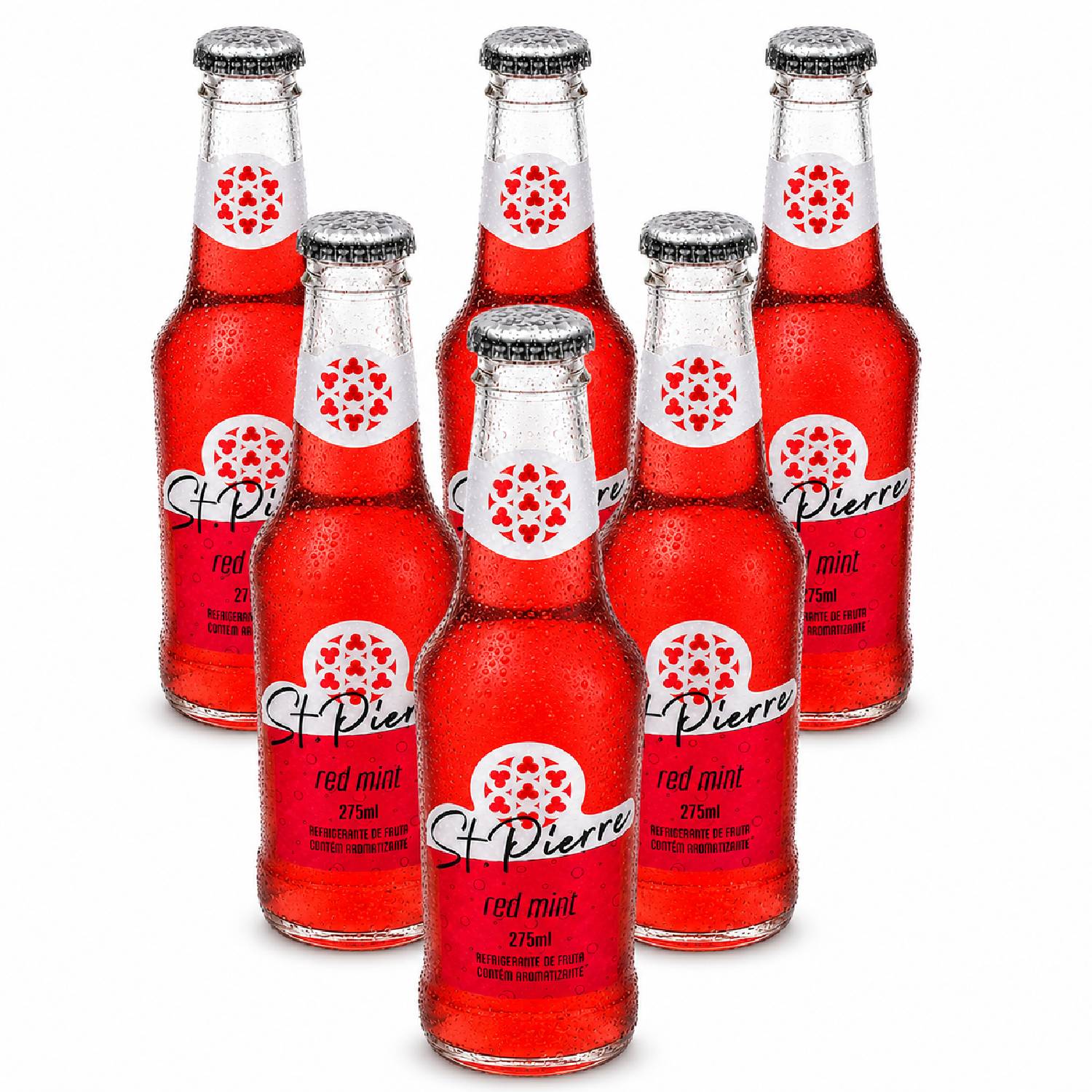 Kit 6 Refrigerante Red Mint ST PIERRE 275ml L Neck