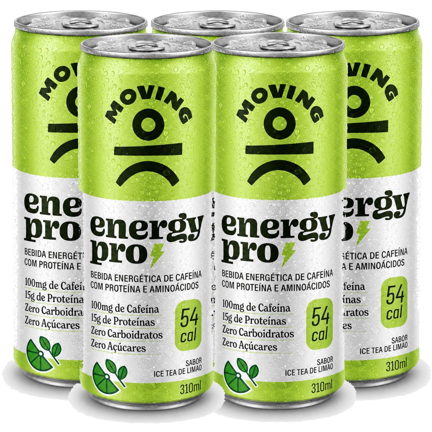 Kit 5 Bebida Protein Energy PRO MOVING Ice Tea Limão 310ml
