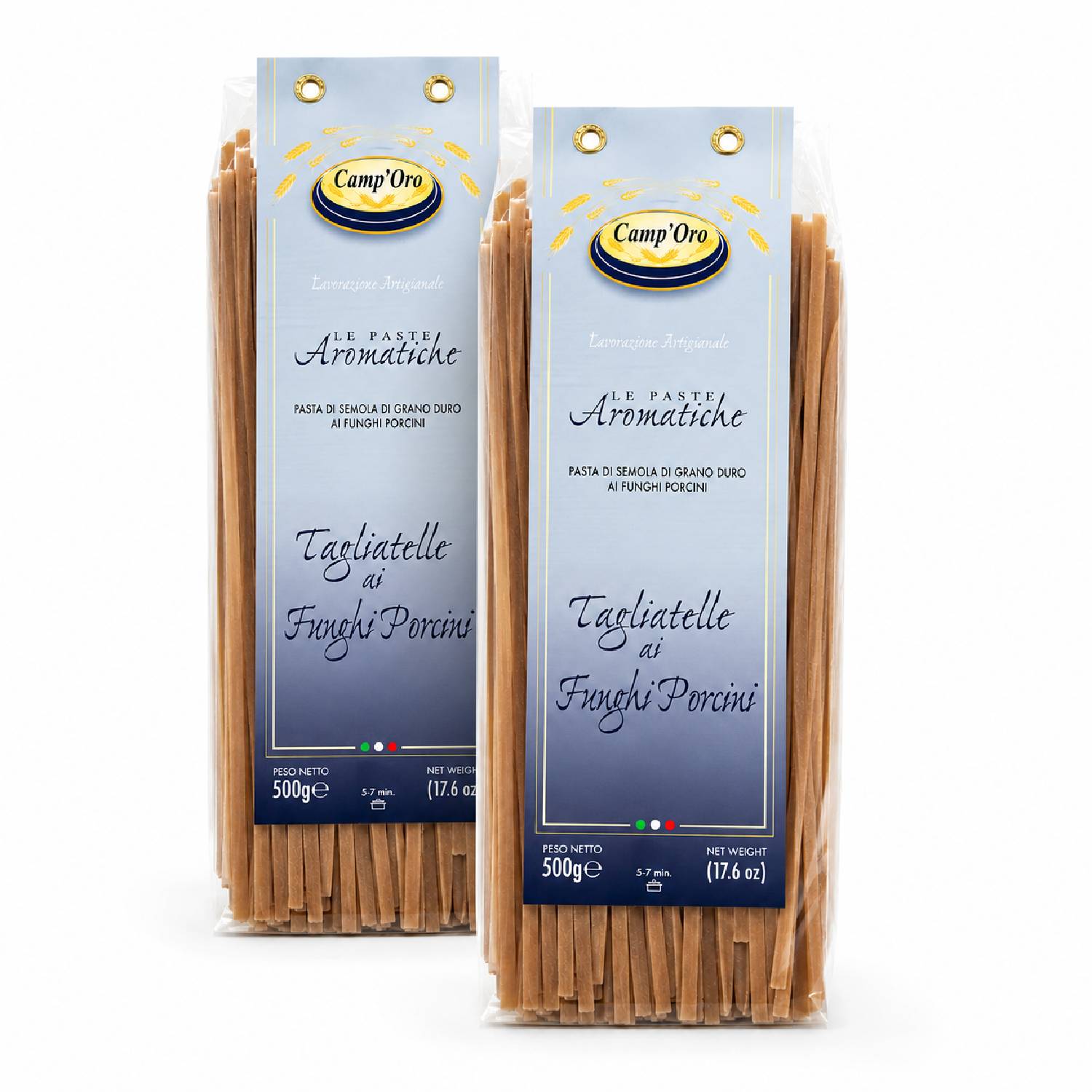 Kit 2 Massa Premium Tagliatelle Funghi Porcine CAMP'ORO 500g