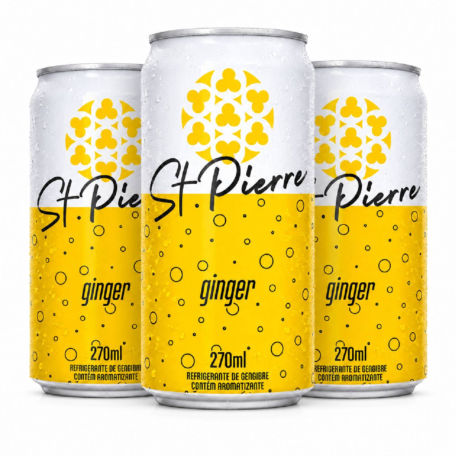 Kit 3 Refrigerante de Gengibre St Pierre Ginger 270ml Lata