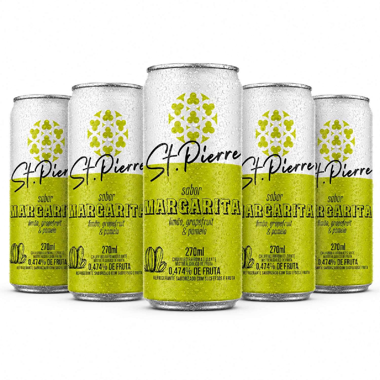 Kit 5 Refrigerante Margarita p/ Drinks ST PIERRE 270ml