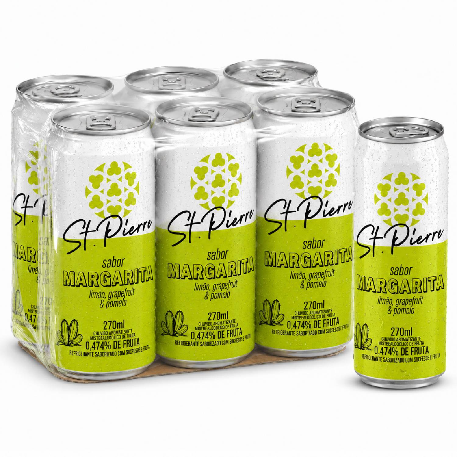 Kit 6 Refrigerante Margarita p/ Drinks ST PIERRE 270ml