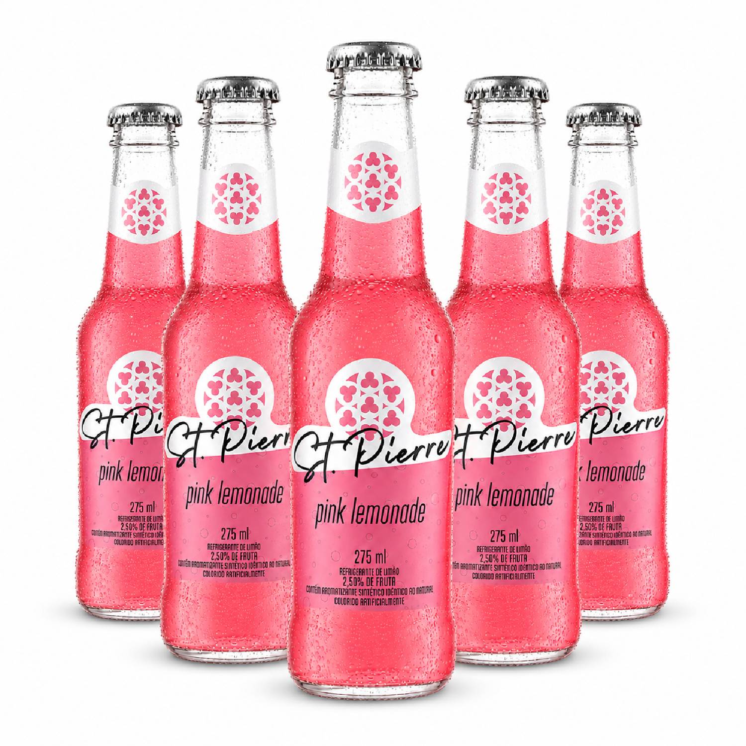 Kit 5 Refrigerante Pink Lemonade ST PIERRE L Neck 275ml