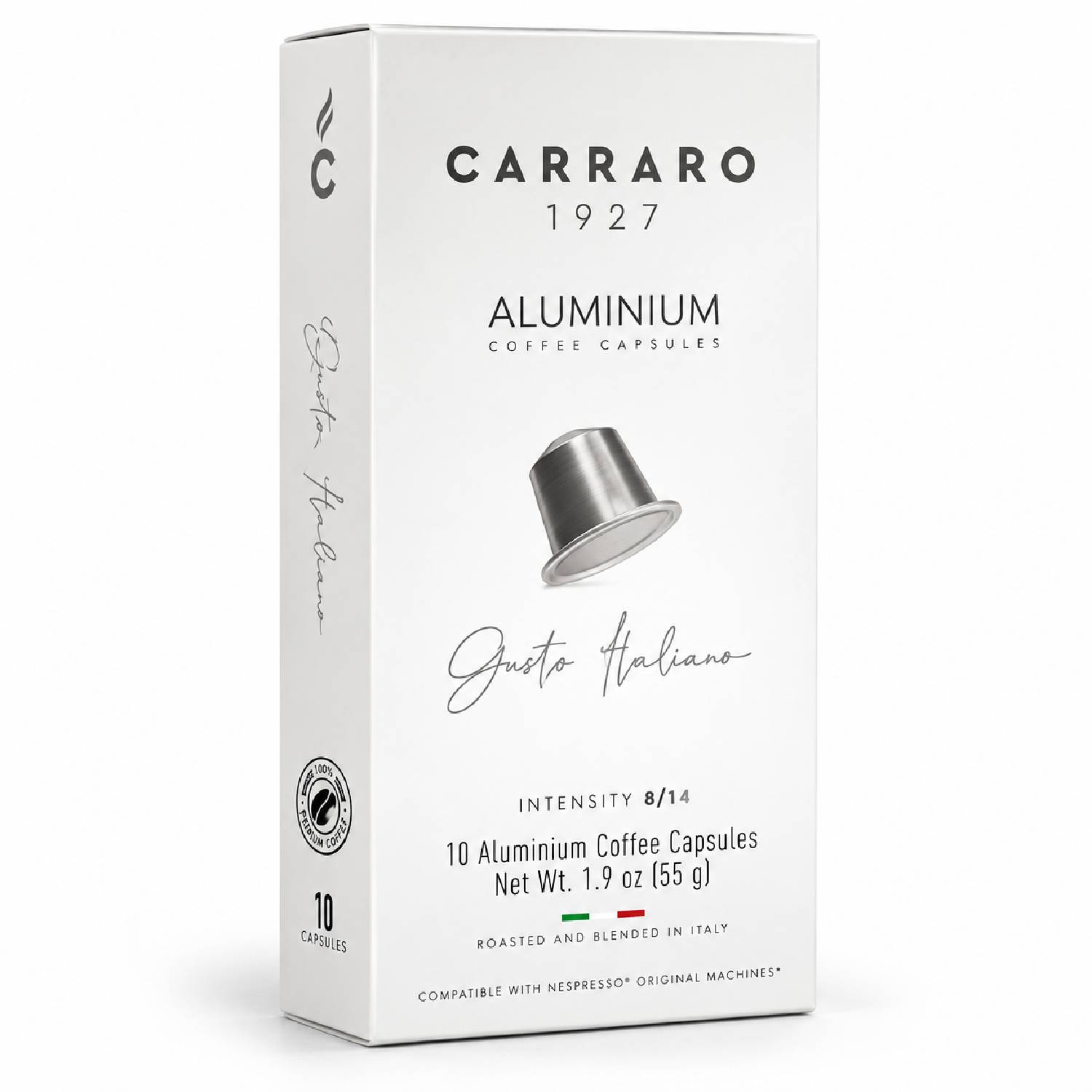Café Cápsula Carraro Alumínio Intensidade 8/14 10un 55g