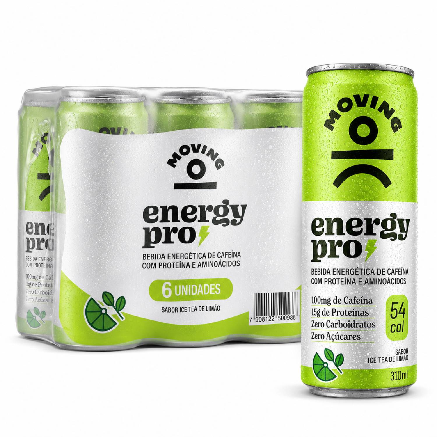Kit 6 Bebida Protein Energy PRO MOVING Ice Tea Limão 310ml
