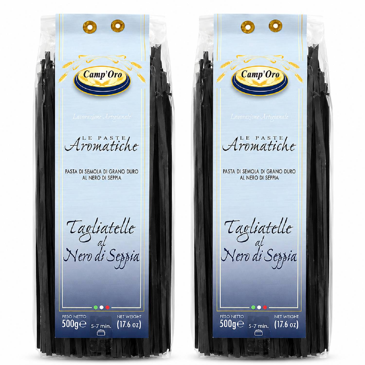 Kit 2 Massa Premium Tagliatelle Nero di Sepia CAMP'ORO 500g