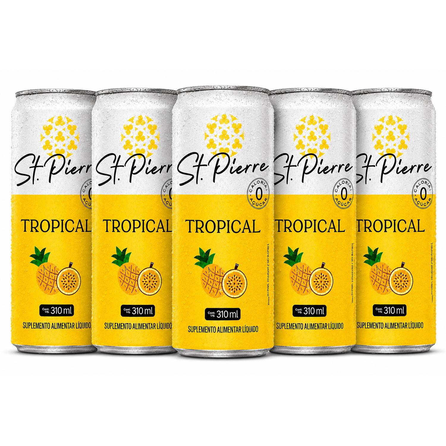 Kit 5 Bebida Zero ST PIERRE Tropical 310ml