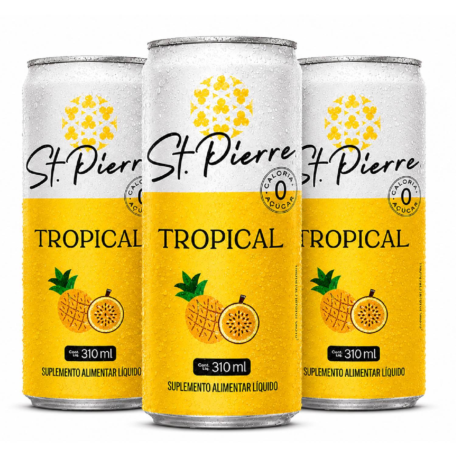 Kit 3 Bebida Zero ST PIERRE Tropical 310ml