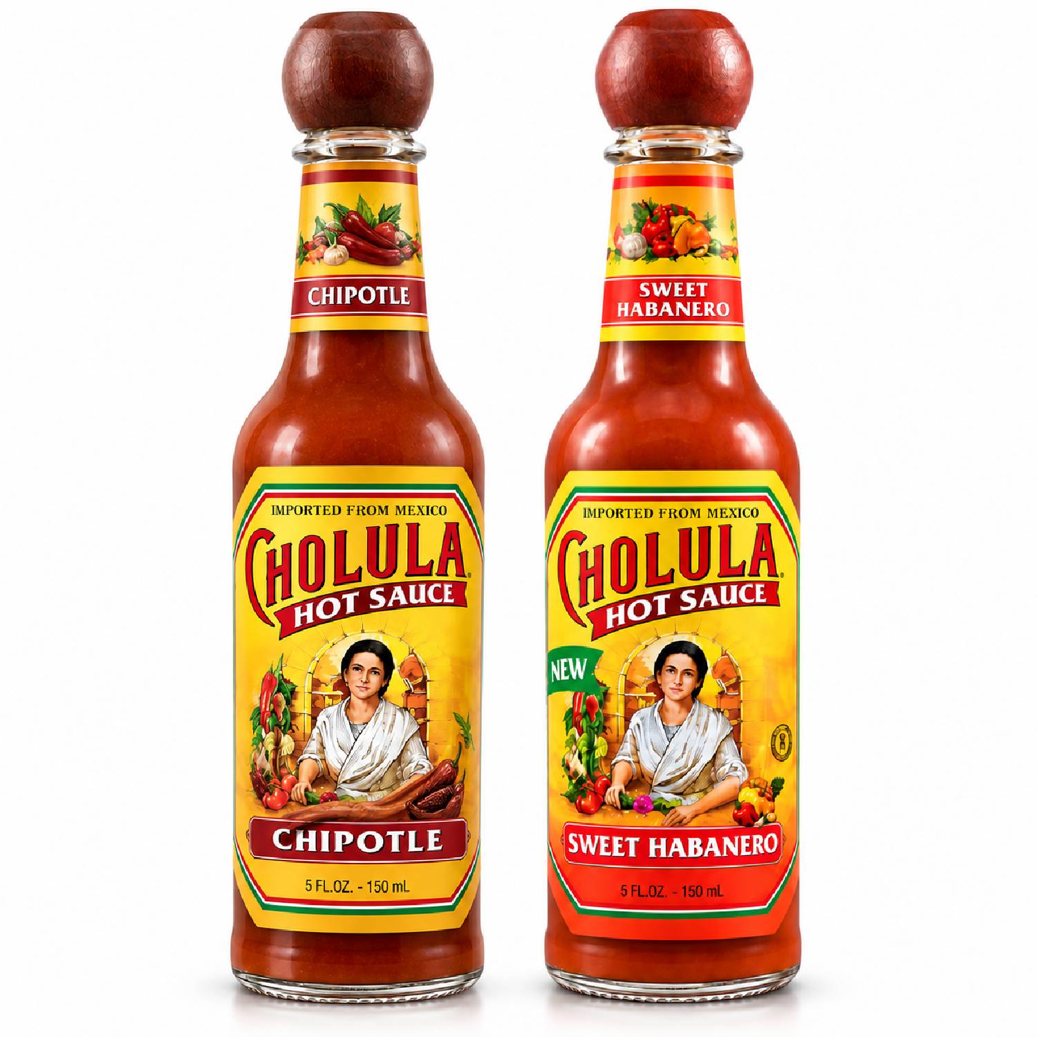 Kit Misto 2 Molho Pimenta Habanero e Chipotle CHOLULA 150ml