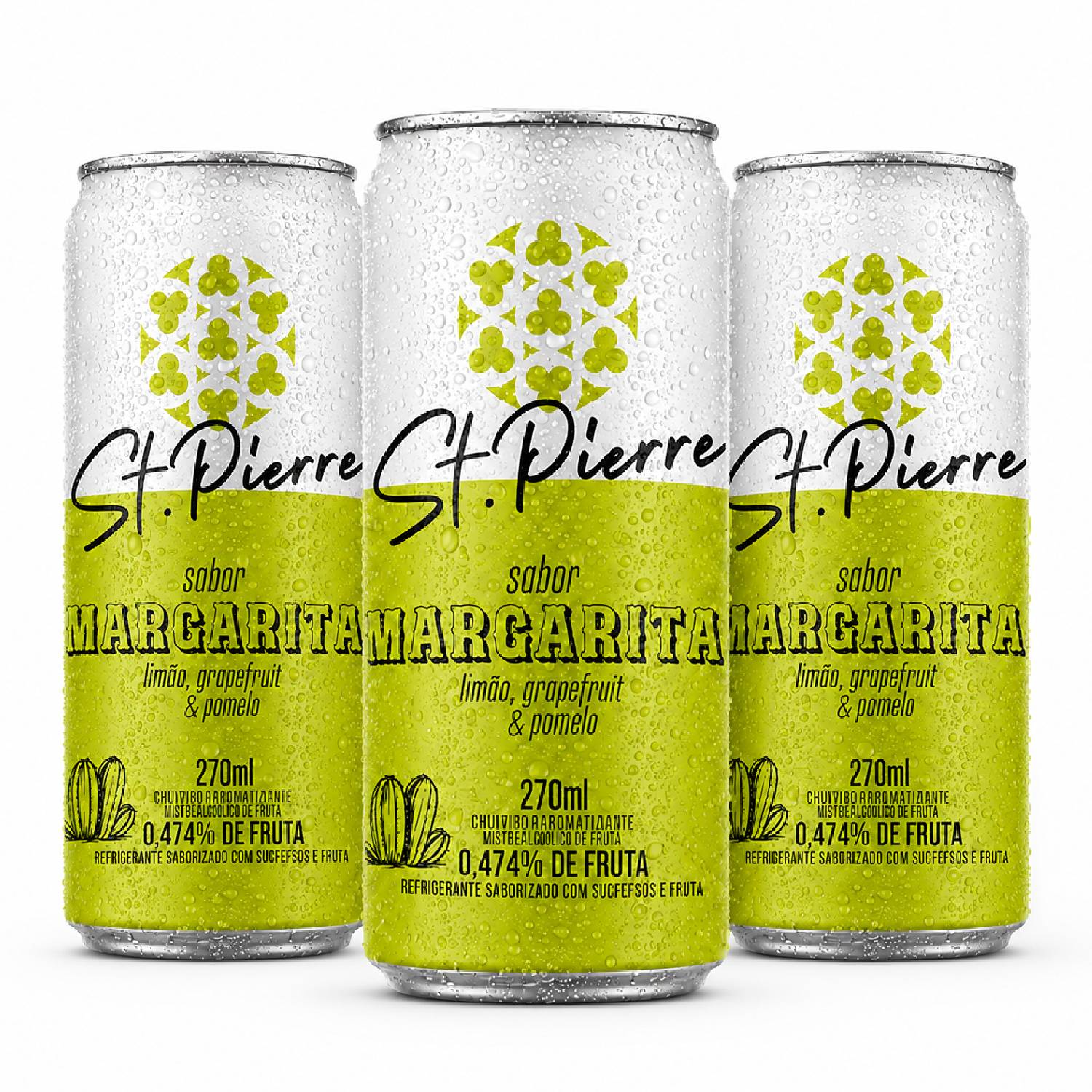 Kit 3 Refrigerante Margarita p/ Drinks ST PIERRE 270ml