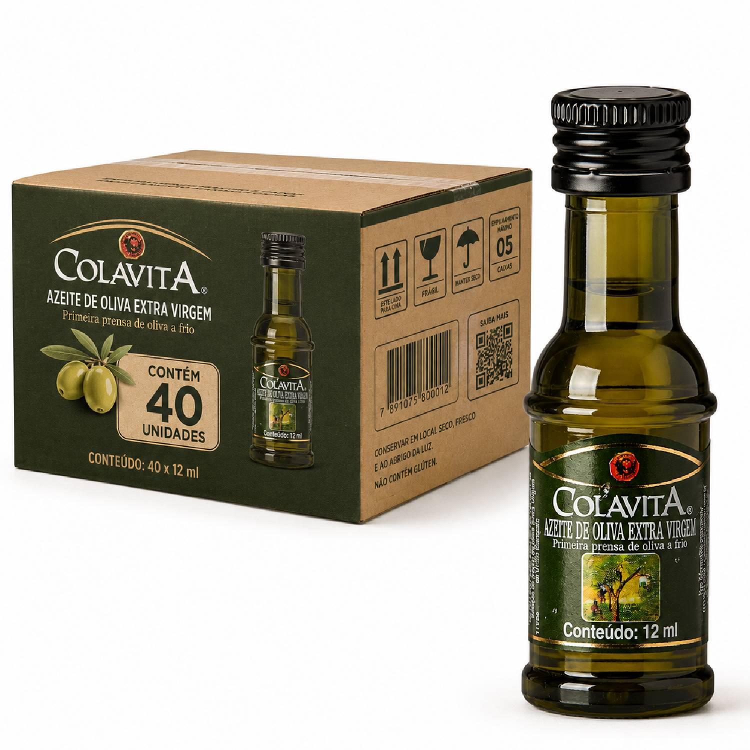kIT 40 Mini Azeite Extra Virgem de Oliva COLAVITA 12ml
