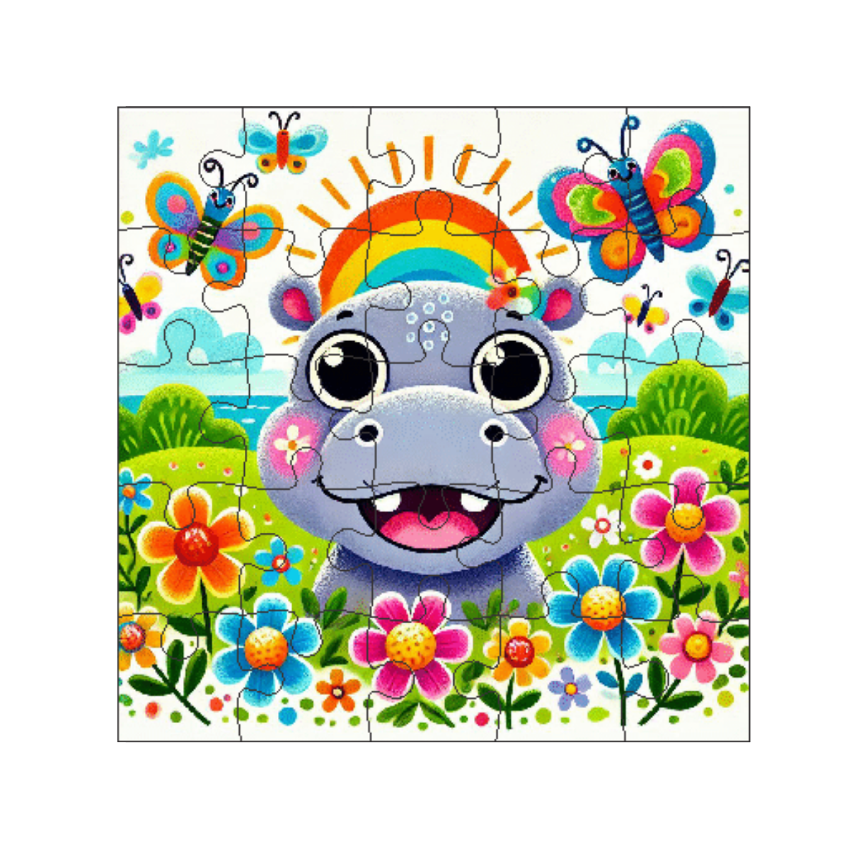 Kit 6 Jogos Quebra Cabeca Infantil  25 pecas desenho animado Desenho:Animais 2
