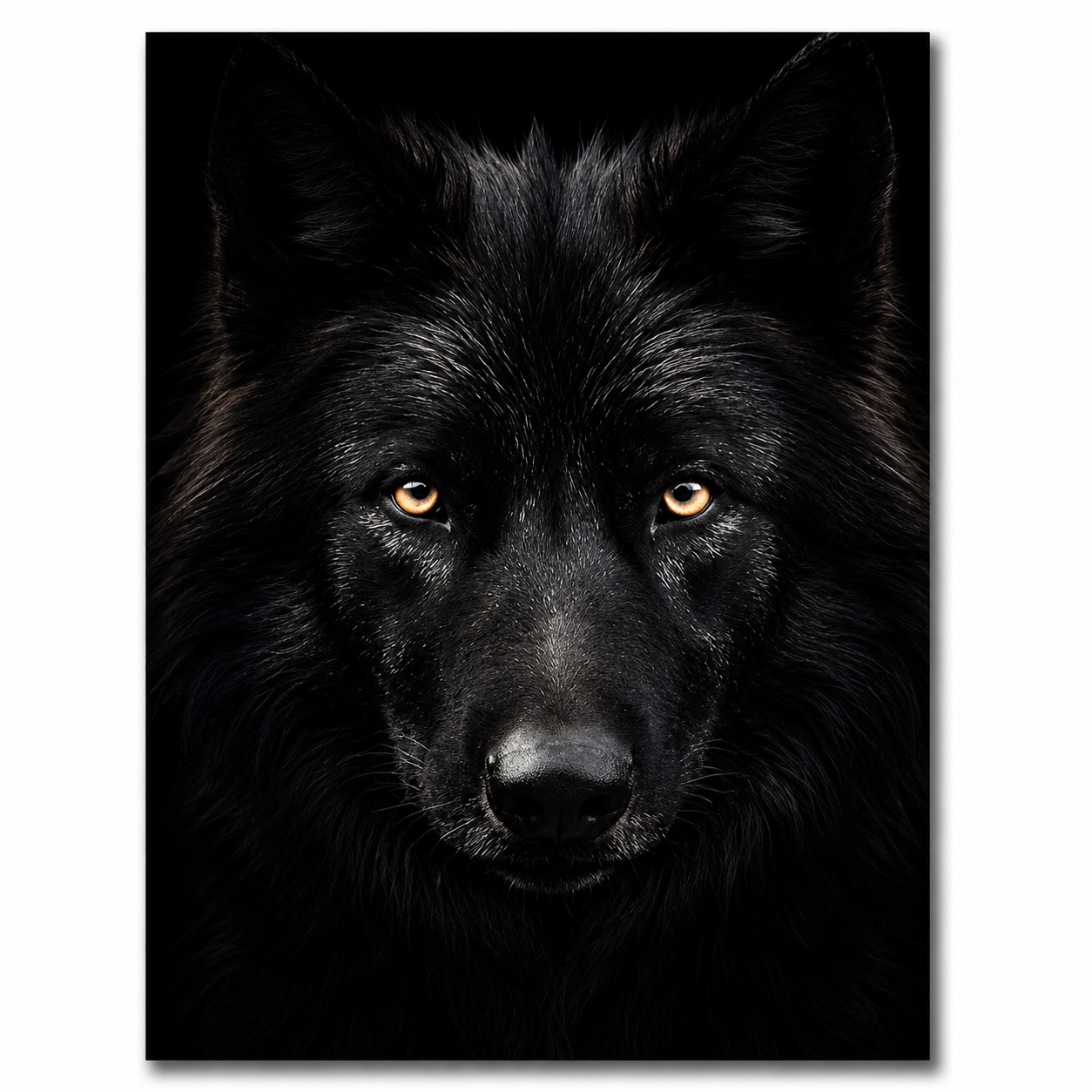 Quadro Decoração Placa MDF A4 Animais Sala Quarto Escritório Cor:Lobo