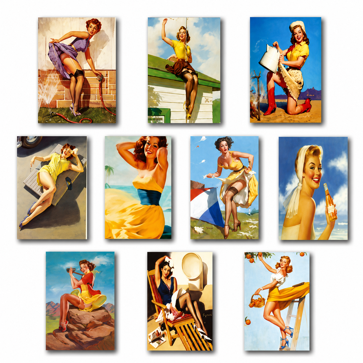 Kit 10 Pçs Quadros Placas MDF Pin-Up Decoração Parede Casa