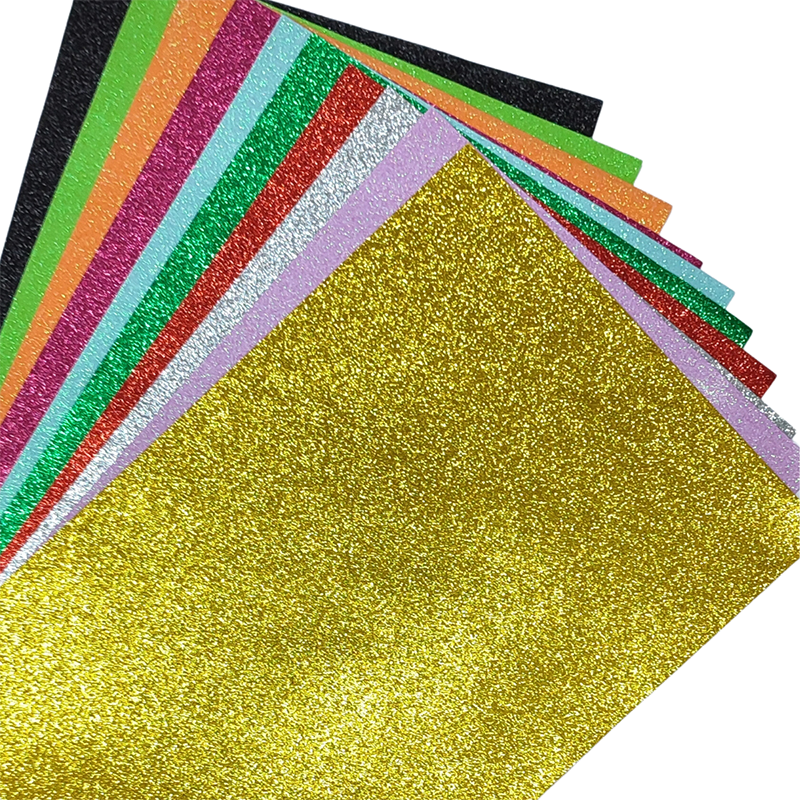 kit 5 Eva adesivo Glitter 40x30 Artesanato, Escolar, Decorar
