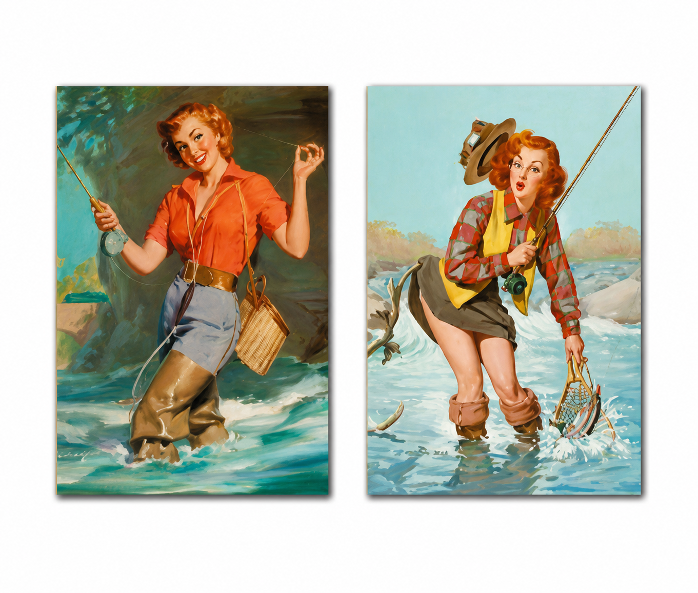 Kit 02 Placas Quadros Pin-Up MDF Decoração Parede 21x30cm