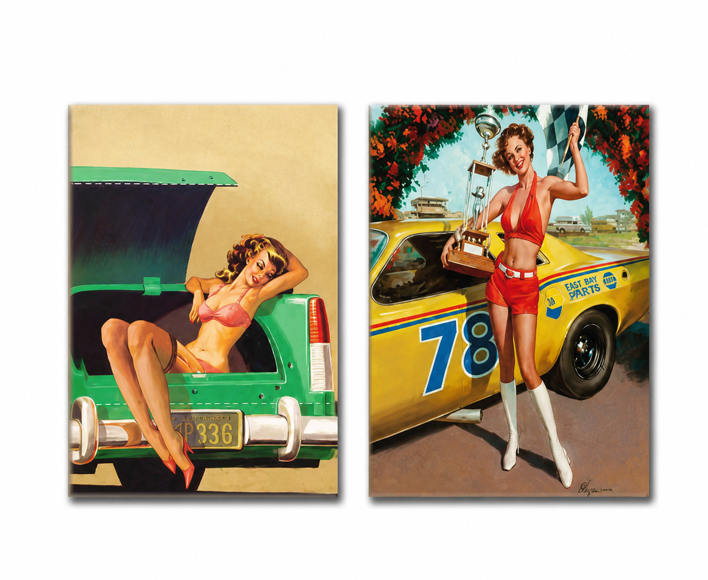 Kit 02 Quadros Placas MDF 21x30cm Pin-Up Decoração Parede