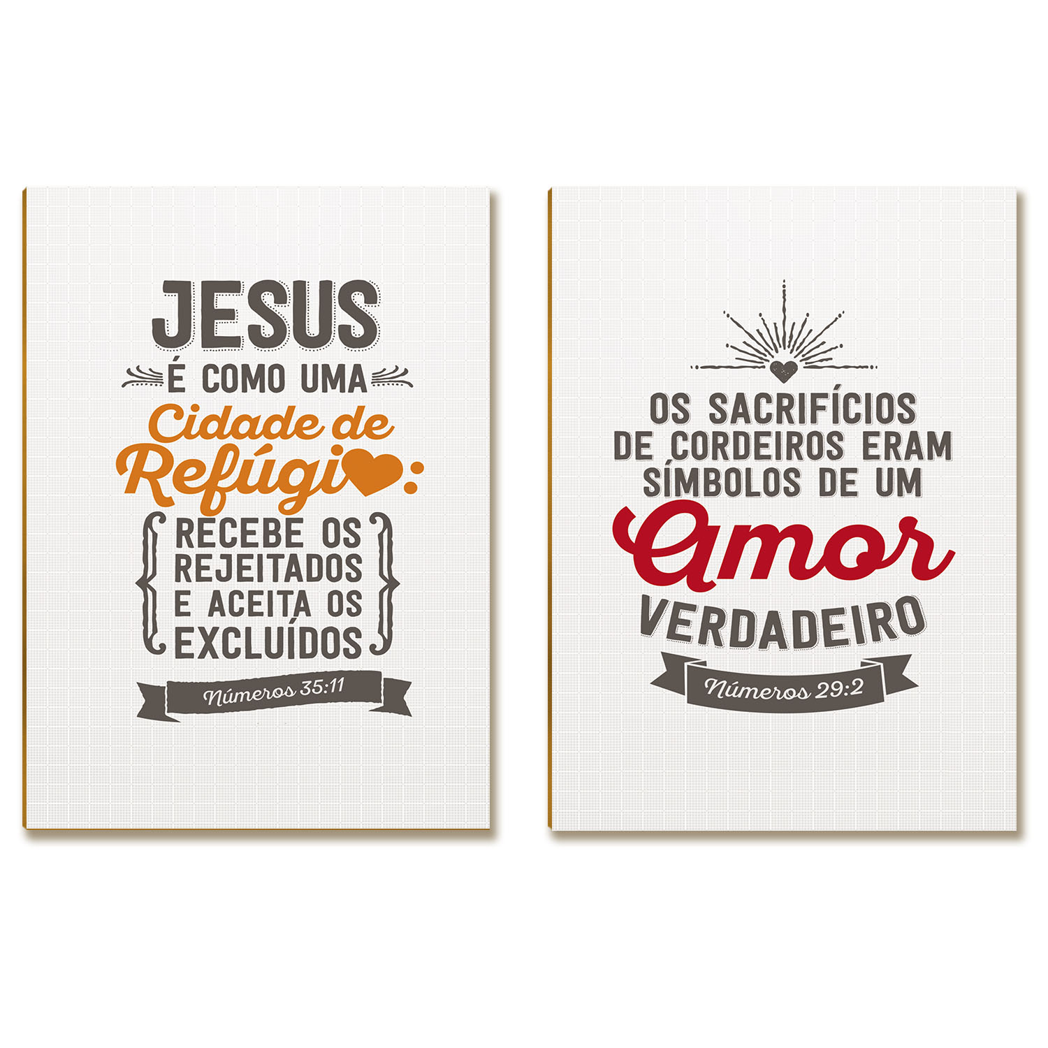 Kit 2 Placas MDF Religioso Frases Fé Esperança Amor A4 FE10