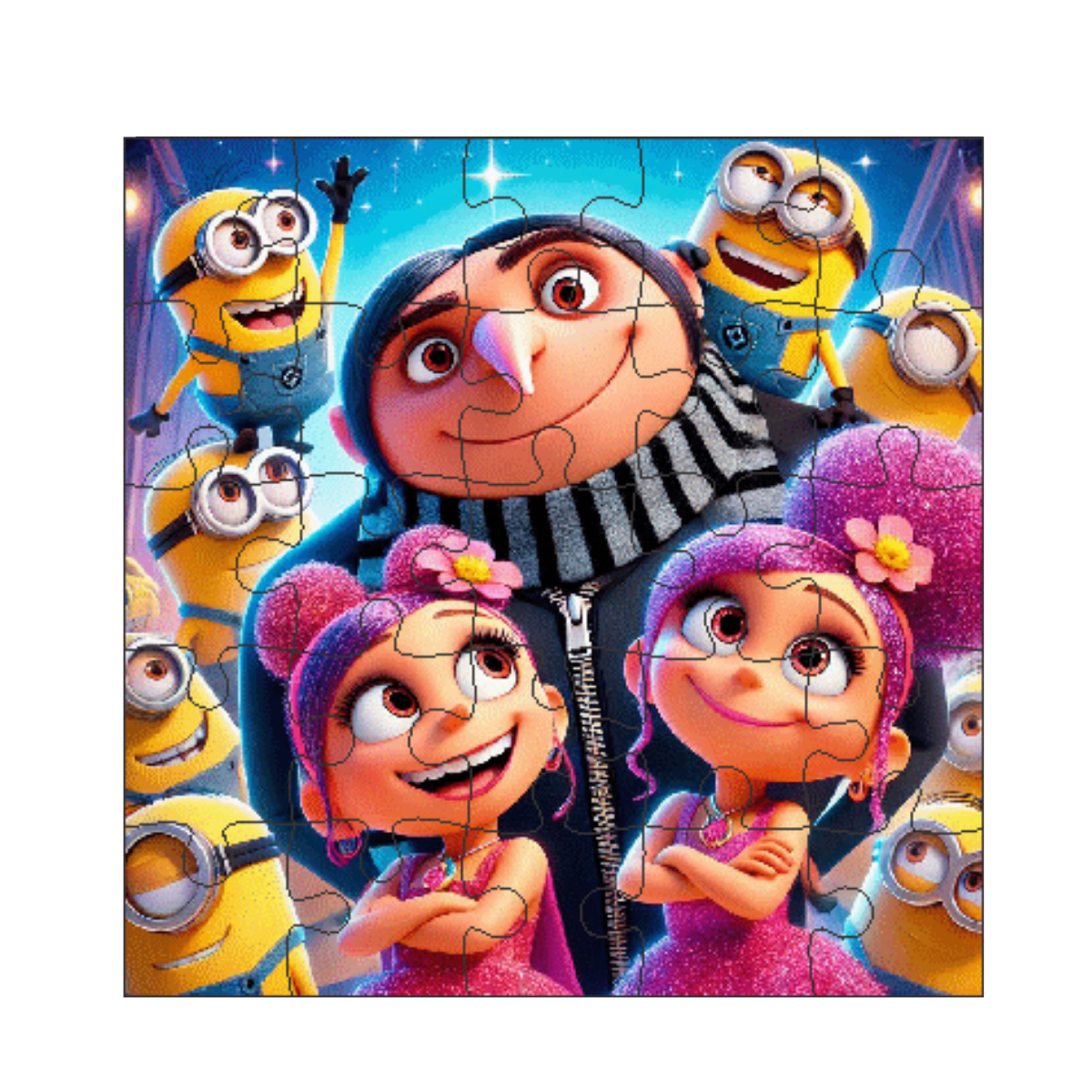 Kit 6 Jogos Quebra Cabeca Infantil  25 pecas desenho animado Desenho:Minions