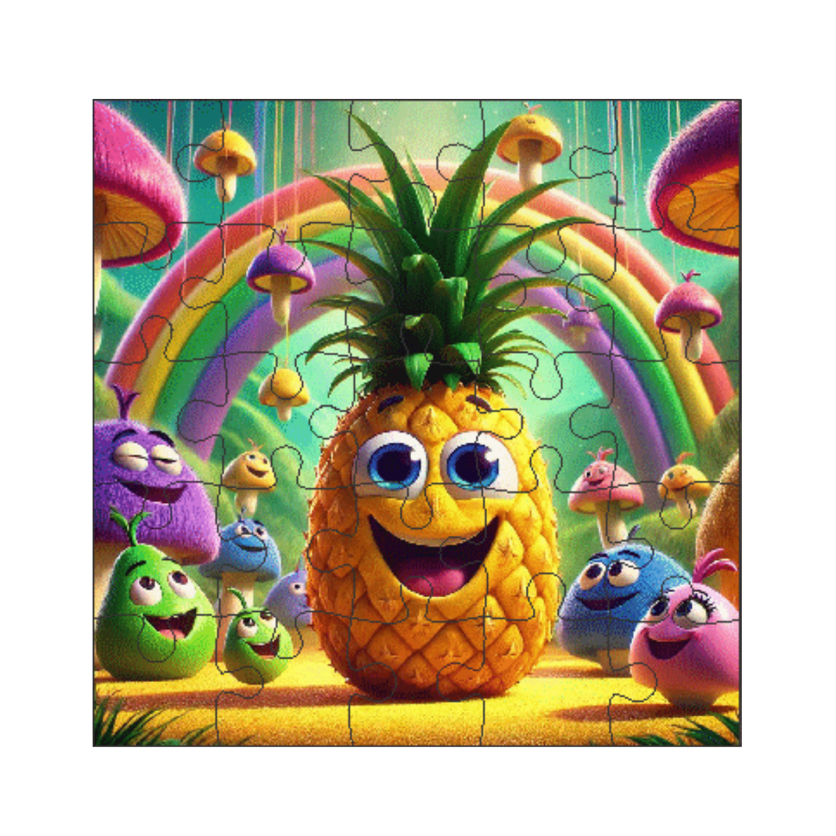 Kit 6 Jogos Quebra Cabeca Infantil  25 pecas desenho animado Desenho:Frutas