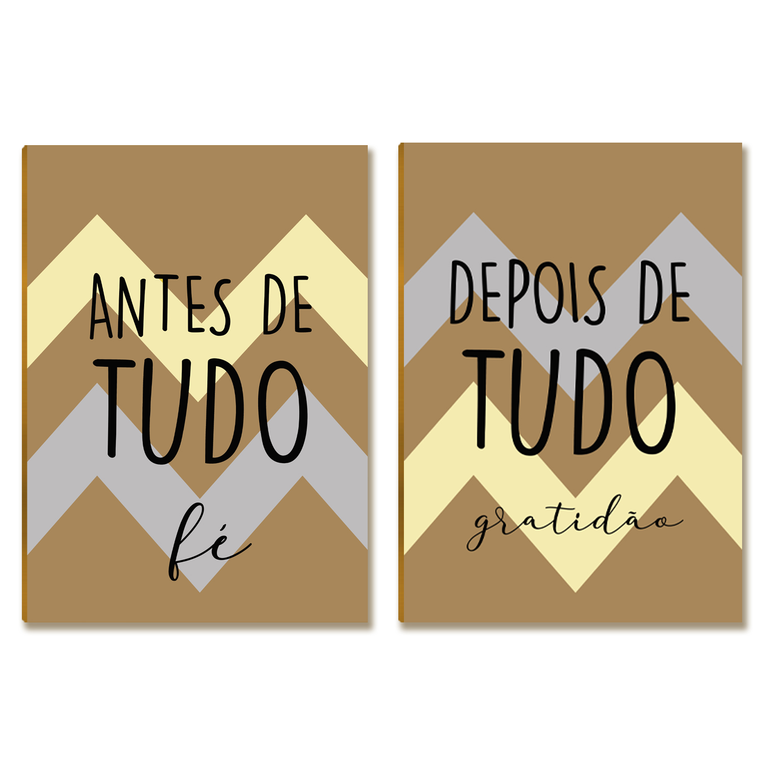 2 Placas MDF Antes de Tudo Fé Depois de Tudo Gratidão Parede