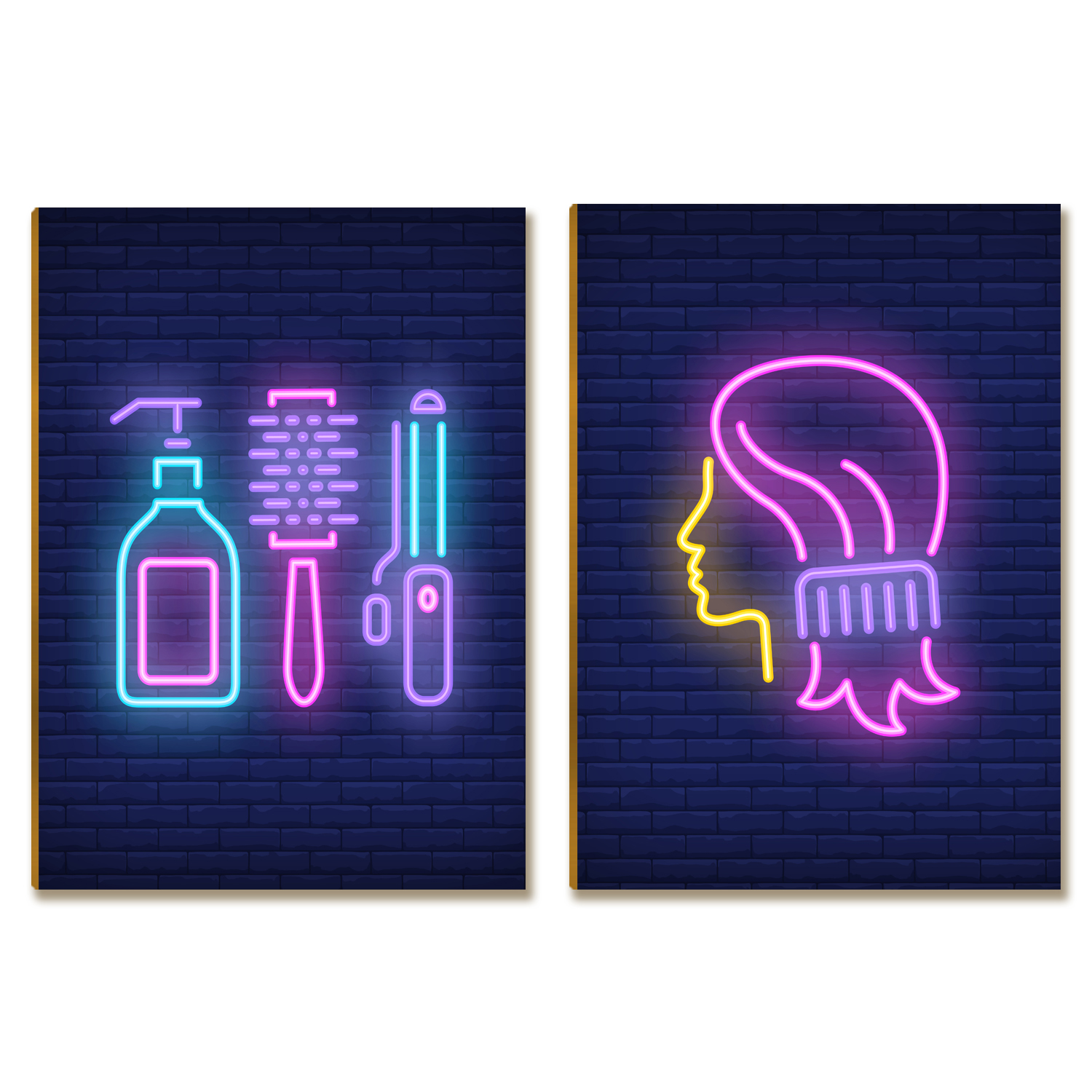 Placas MDF Neon Salão Beleza Feminina Cabelos Parede A4
