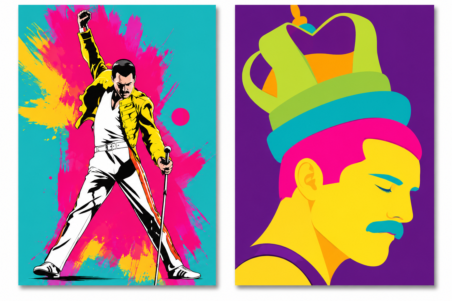02 Quadros Placa MDF Decorativo Musica Personalidade 21x30cm Cor:freddie mercury v1
