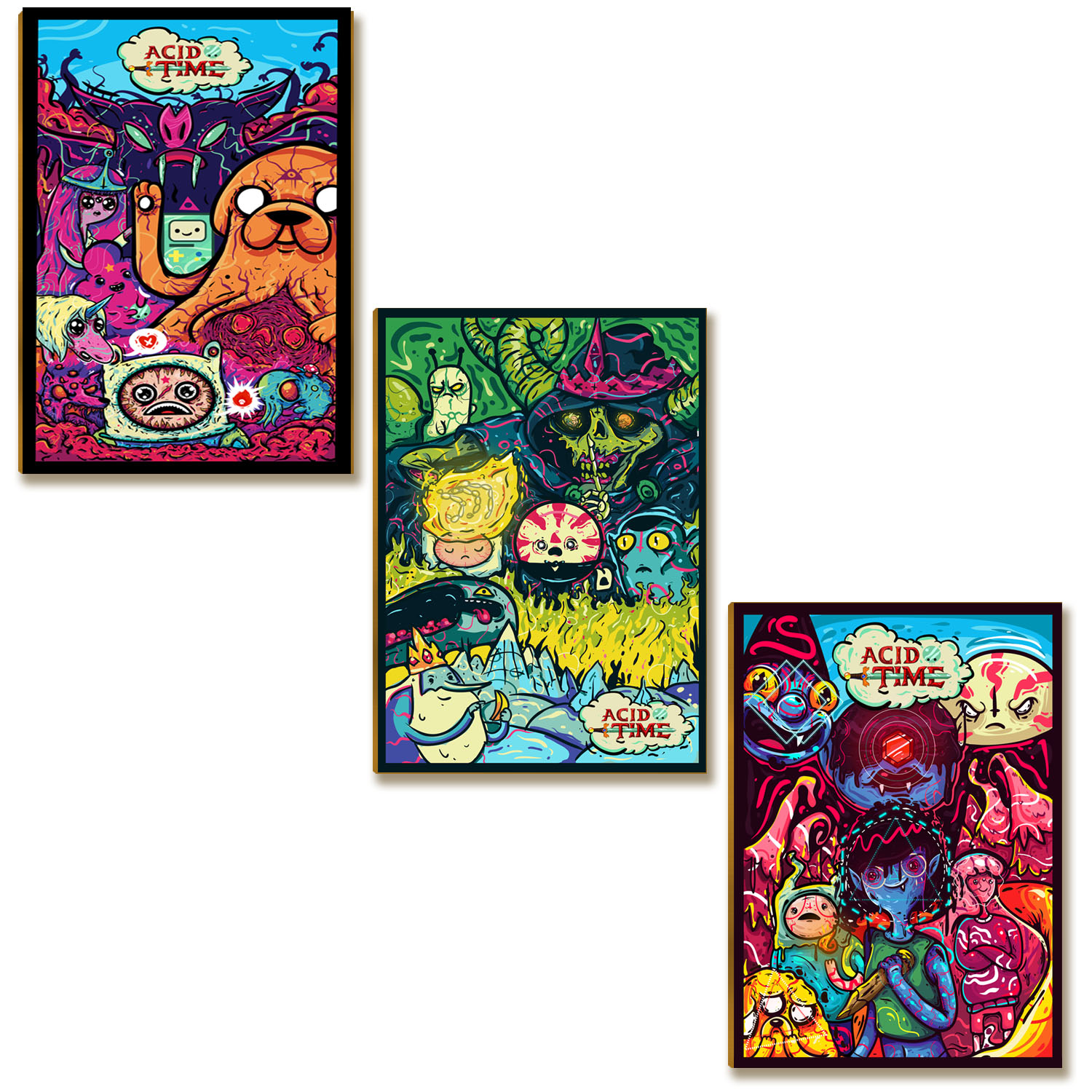 Kit 03 Placas MDF Cartoon Personagens Decoração Tam A4 AH1