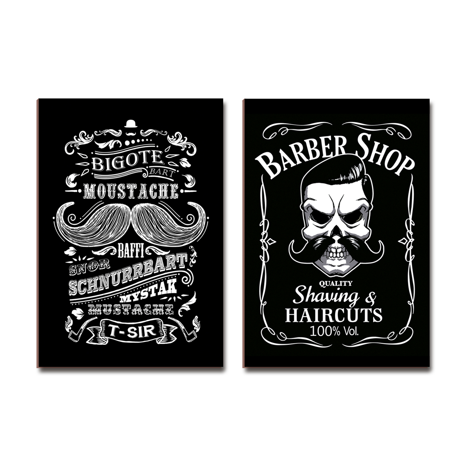 Kit 2 Placas MDF Quadro Decoração Barbearia Studio 28,7x22cm