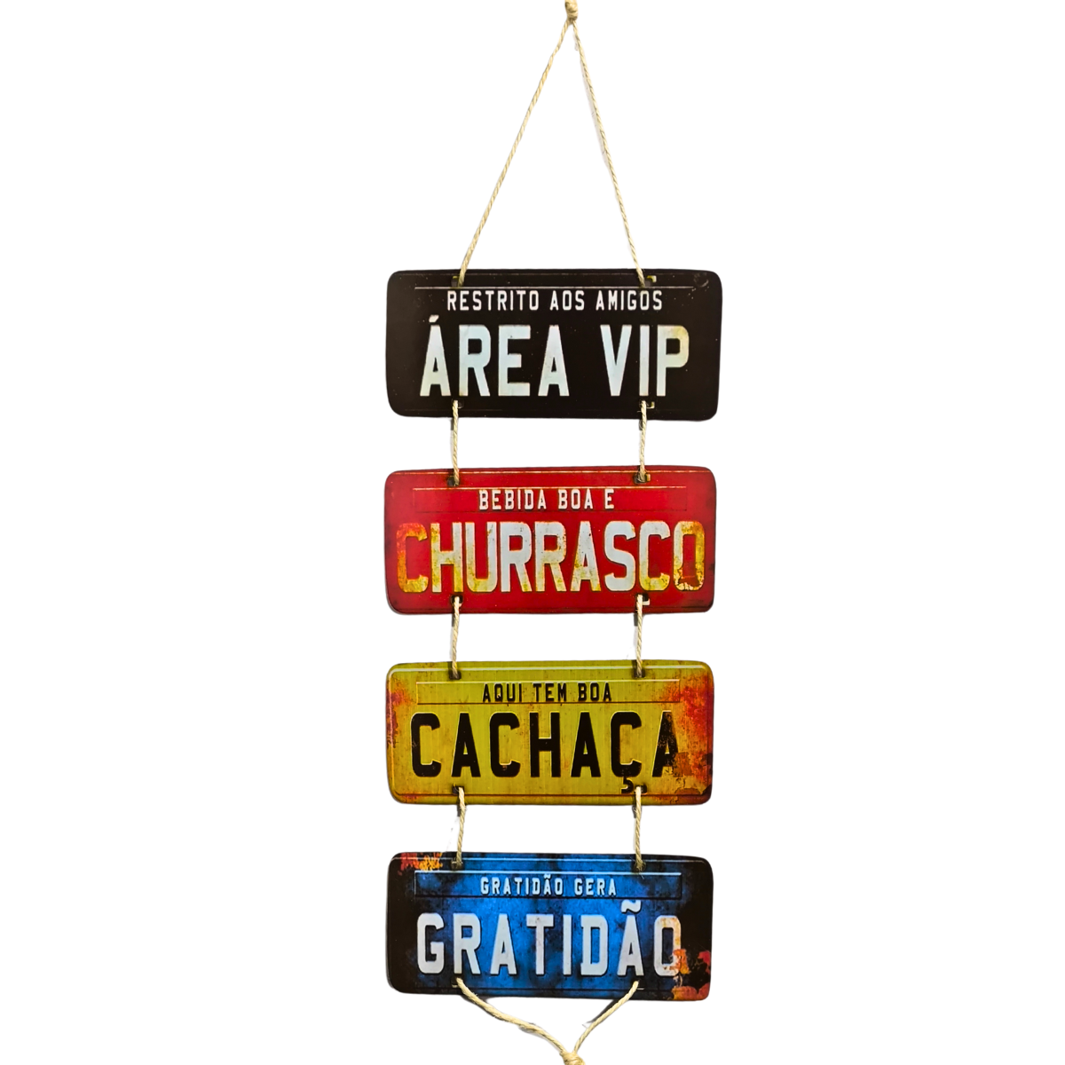 Placa Decorativa MDF Placa Carro com Corda Sisal Variações