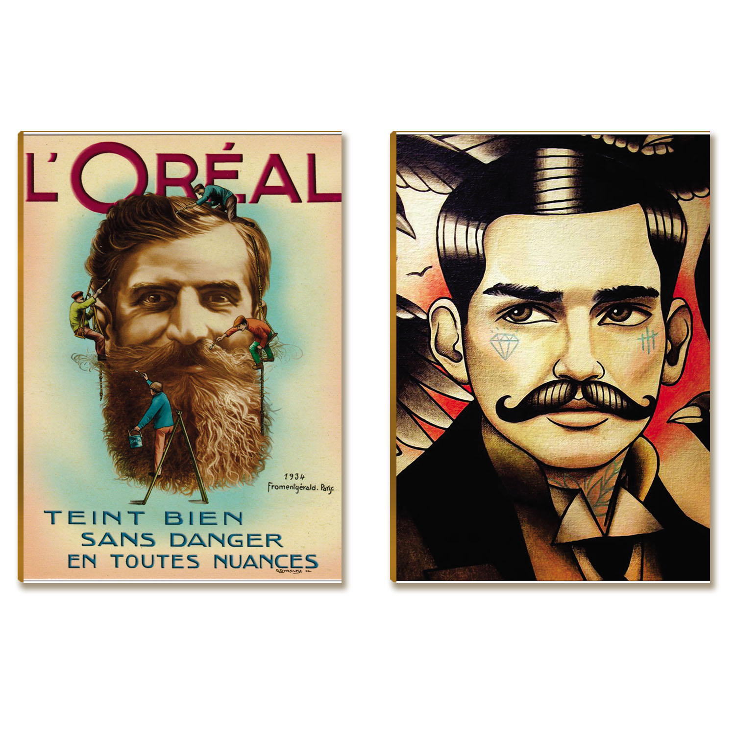 Kit 2 Placas MDF Barbearia Clássica Parede A4 Retrô BR17