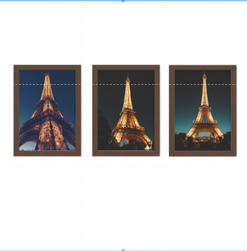 03 Quadros Decorativo Torre Eiffel A3 Moldura em Madeira(kit03) Cor:Marrom Escuro