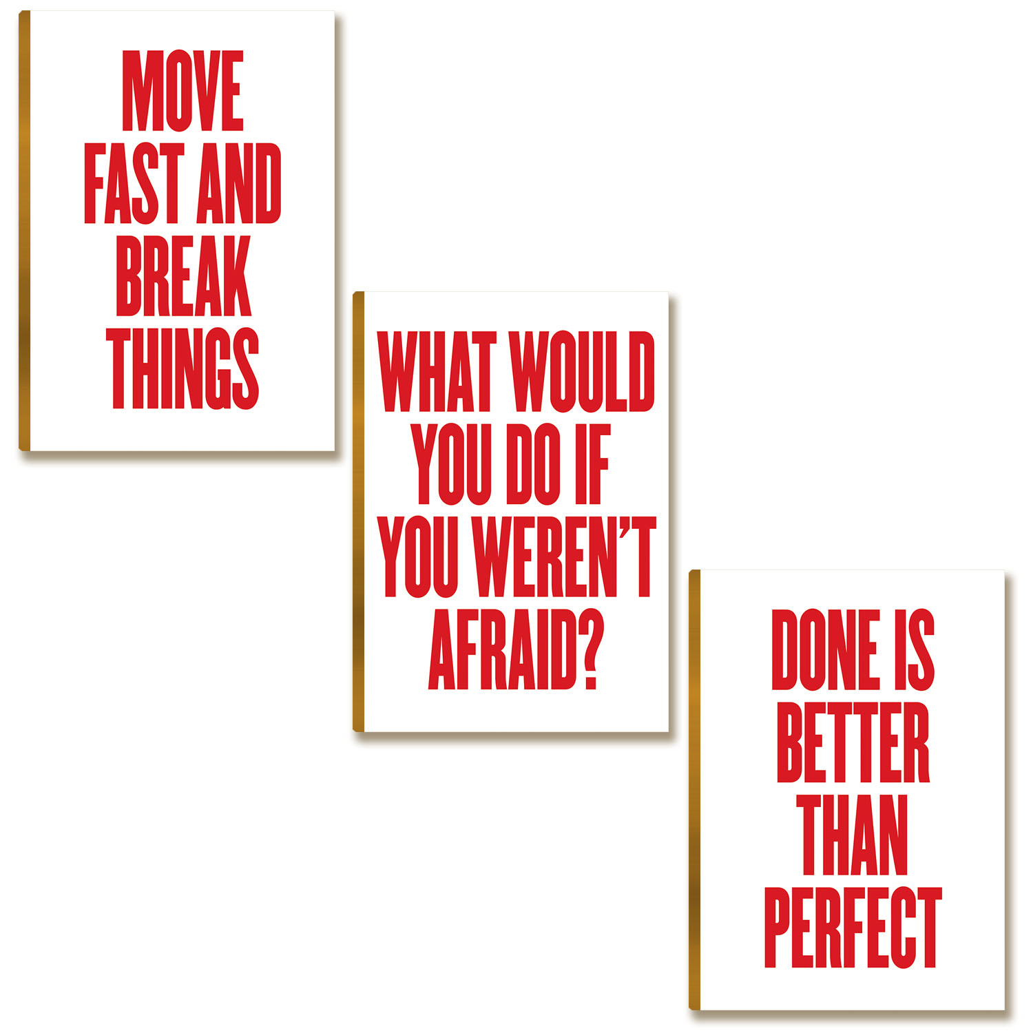 Kit 3 Placas MDF "Done is Better Than Perfect" Decor DC32