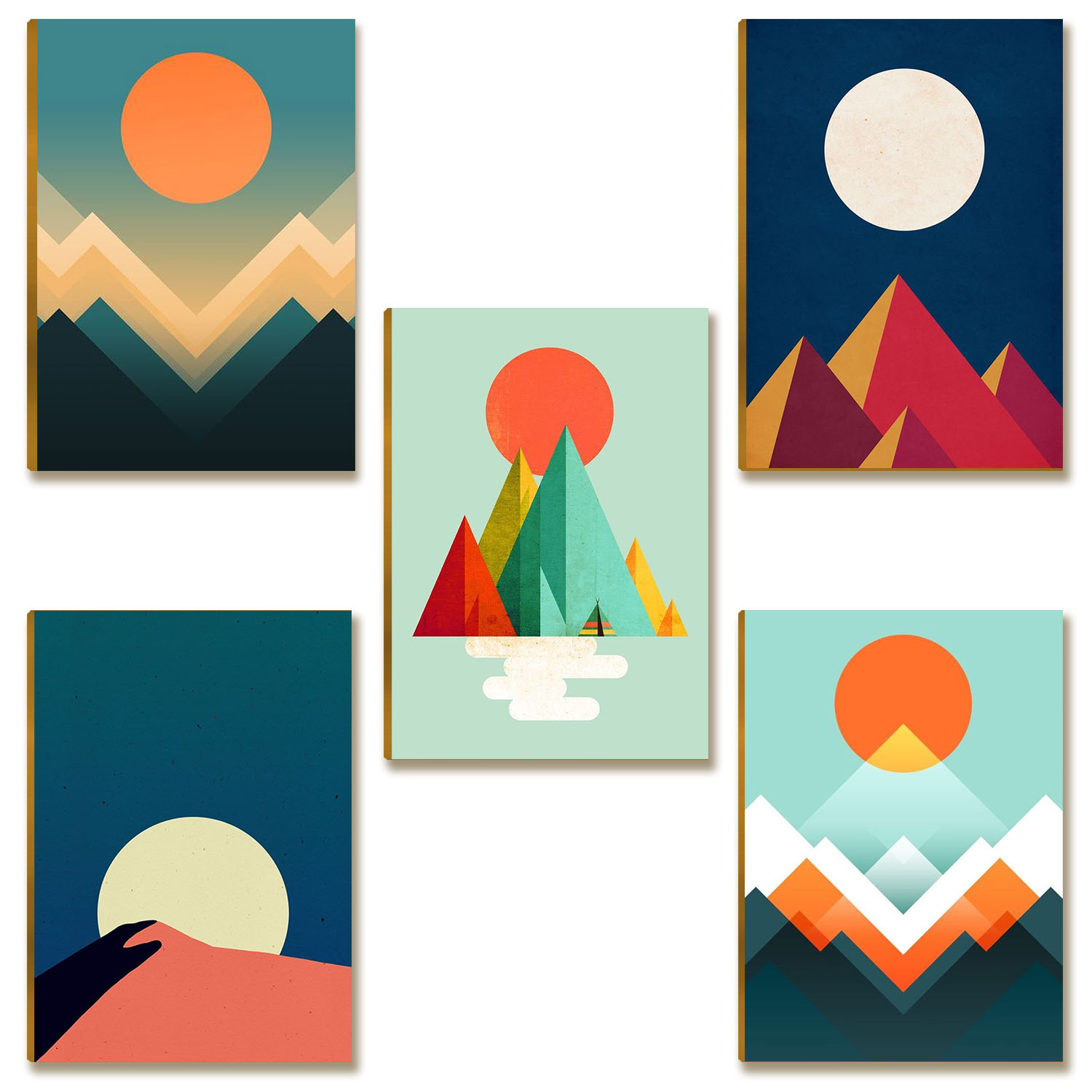 Kit 5 Placas MDF Decoração Contemporânea Minimalista DC37
