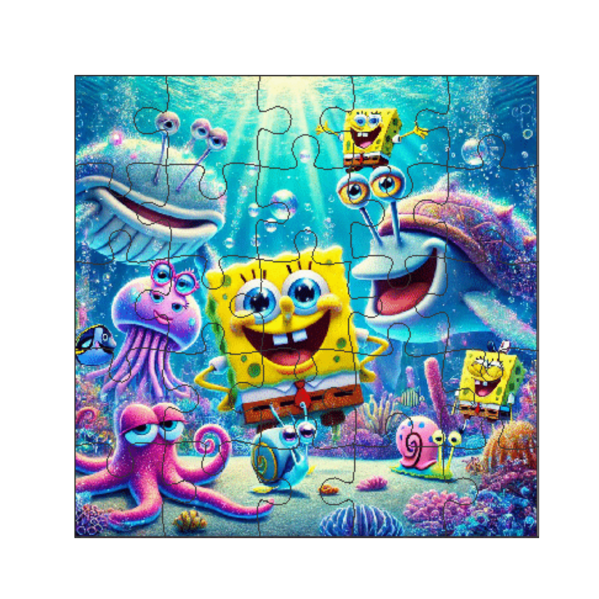 Kit 6 Jogos Quebra Cabeca Infantil  25 pecas desenho animado Desenho:Fundo do Mar