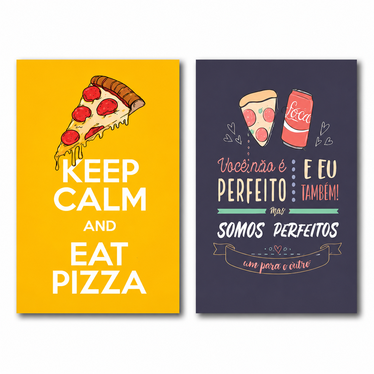 Kit 02 Quadro Decoração Placa MDF Tam A4 Copa Cozinha Café Cor:CZ1