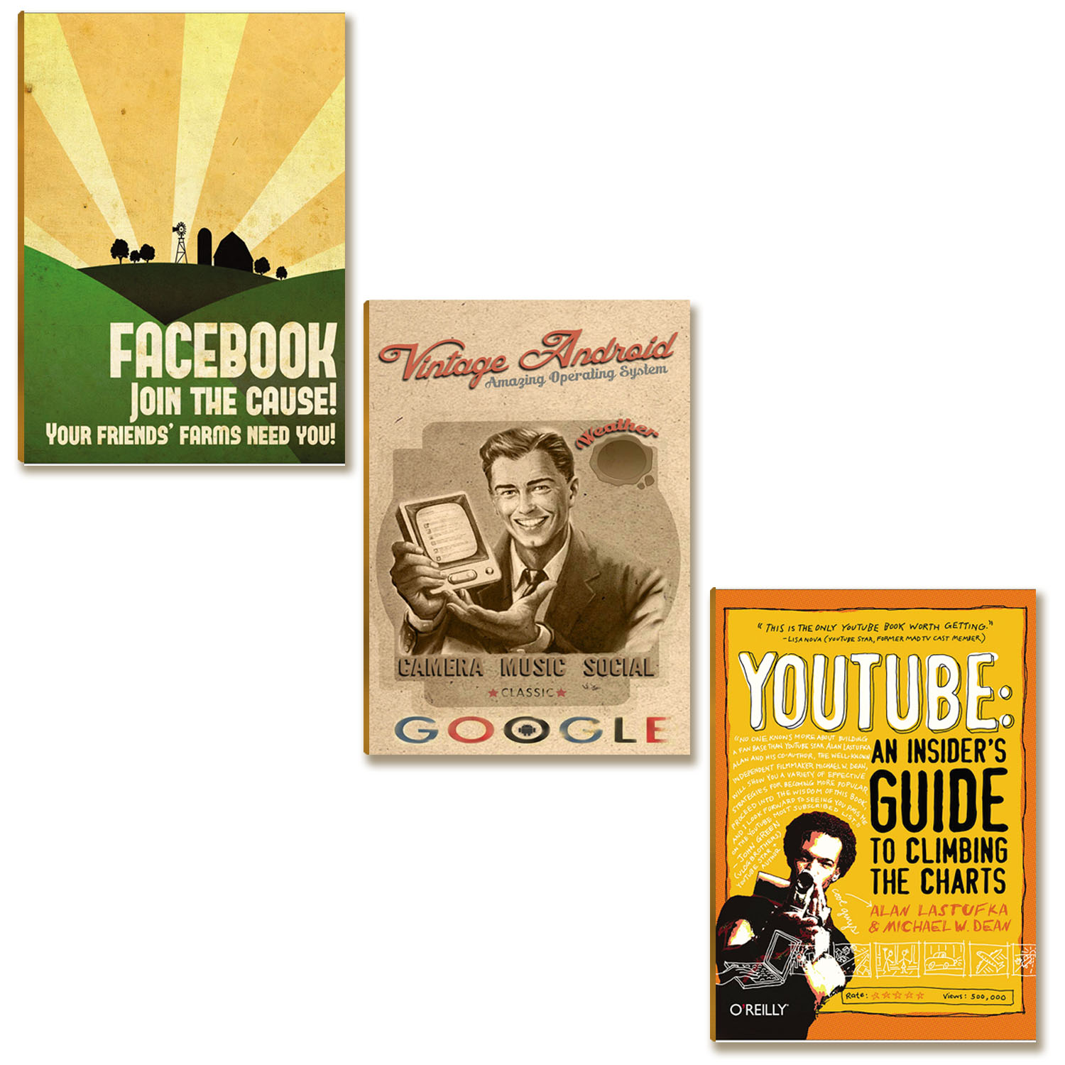 Kit 03 Placas MDF Posters Redes Sociais Decor Vintage RS1