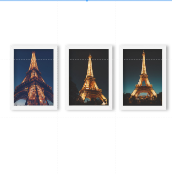 03 Quadros Decorativo Torre Eiffel A3 Moldura em Madeira(kit03) Cor:Branca