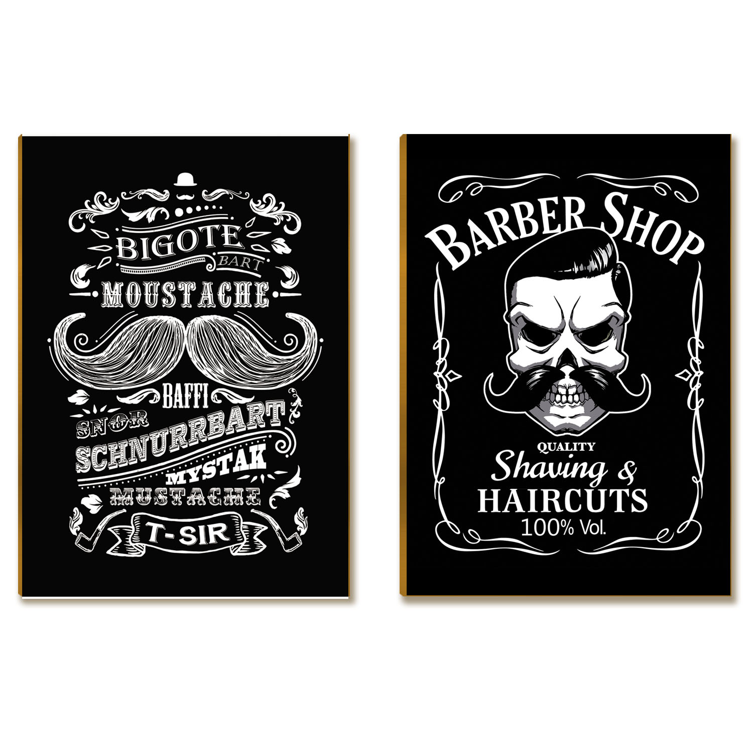 Kit 2 Placas MDF Barbearia Vintage Retrô Decoração A4 BR16