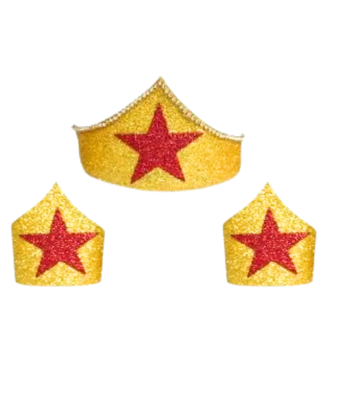 Kit Mulher Maravilha Glitter Tiara Bracelete Criança Adulto