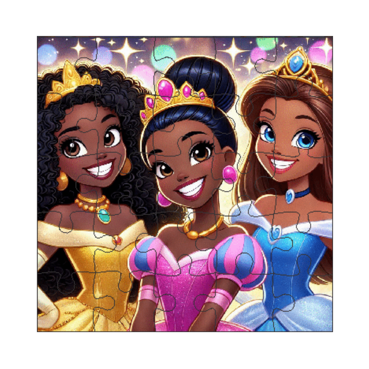 Kit 6 Jogos Quebra Cabeca Infantil  25 pecas desenho animado Desenho:Princesas