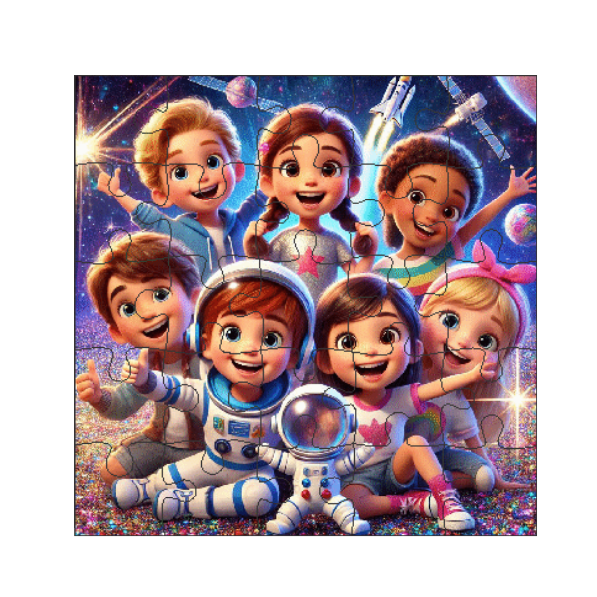 Kit 6 Jogos Quebra Cabeca Infantil  25 pecas desenho animado Desenho:Astronauta