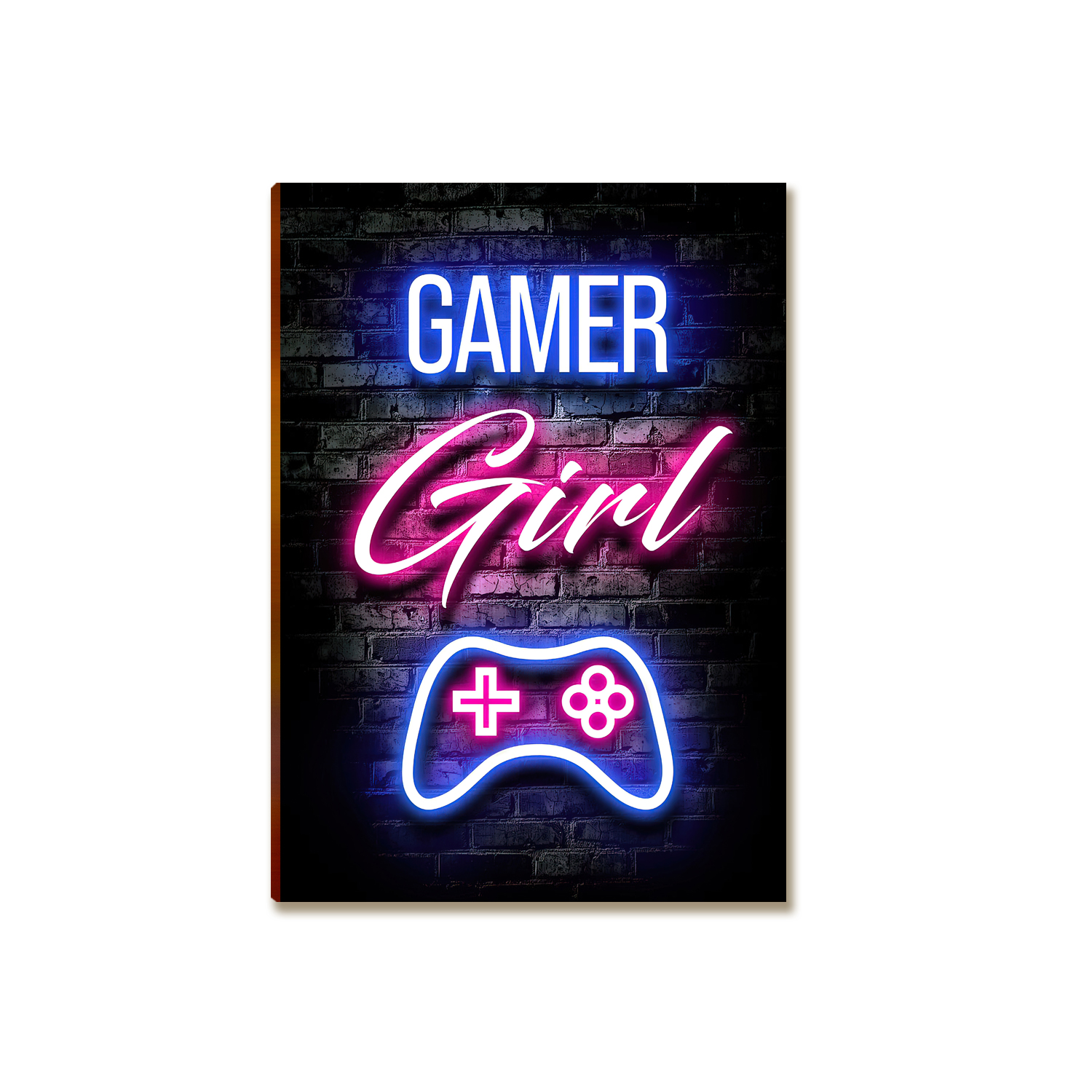 Placa MDF Gamer Girl Rosa LED Setup Parede Moderna A4